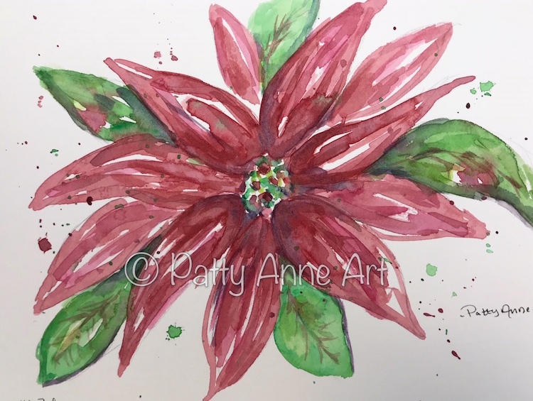 Poinsettia 2 watercolor