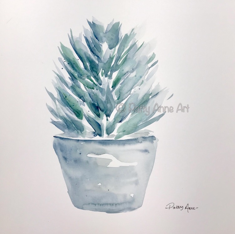 succulent watercolor painting
