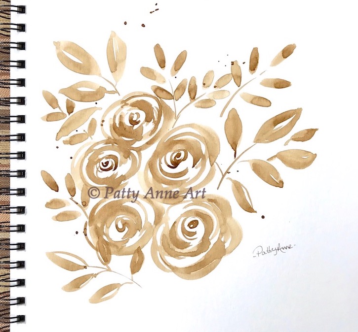 Coffee painting - Roses