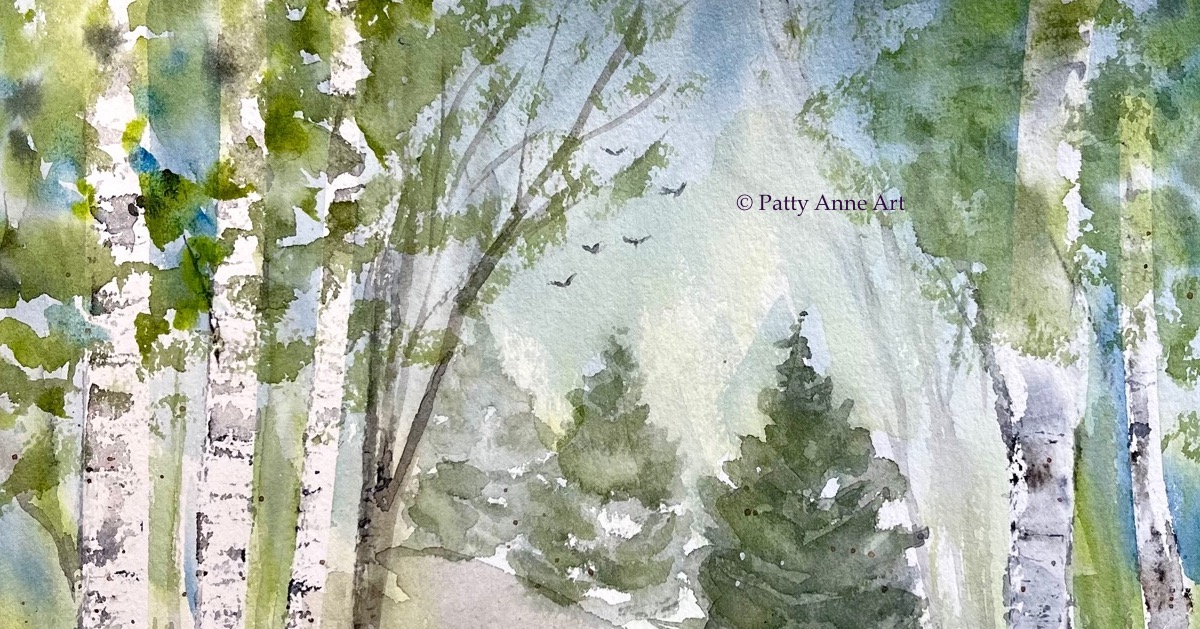 Painting trees – watercolor process